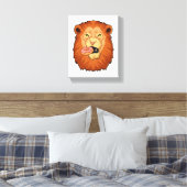 Leeuw met Donut Canvas Afdruk (Insitu (Slaapkamer))