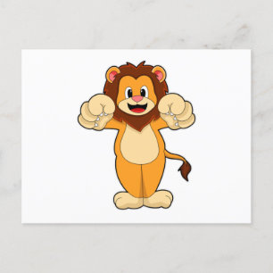 Leeuw met grote klauwen briefkaart