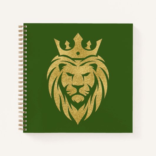 Leeuw Met Kroon - Goud Stijl 3 Notitieboek (Voorkant)