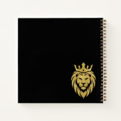 Leeuw Met Kroon - Goud Stijl 3 Notitieboek (Achterkant)