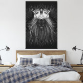 Leeuw met kroonmonogram canvas afdruk (Insitu (Slaapkamer))