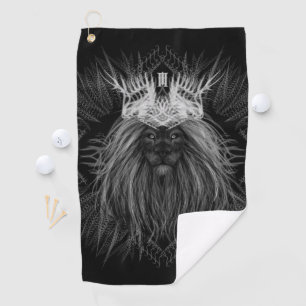 Leeuw met kroonmonogram golfhanddoek