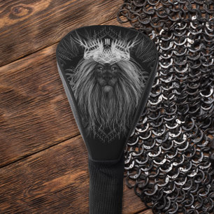 Leeuw met kroonmonogram golfheadcover
