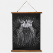 Leeuw met kroonmonogram hangend wandkleed (Voorkant)