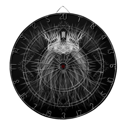 Leeuw met kroonmonogram zwart dartbord (Voorkant)