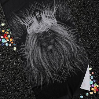 Leeuw met kroonmonogram zwart strandlaken