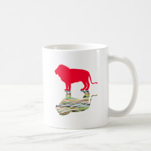 Leeuw met reflectie (rood) koffiemok