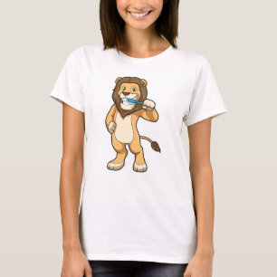 Leeuw met tandenborstel t-shirt