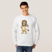 Leeuw met tandenborstel t-shirt (Voorkant volledig)