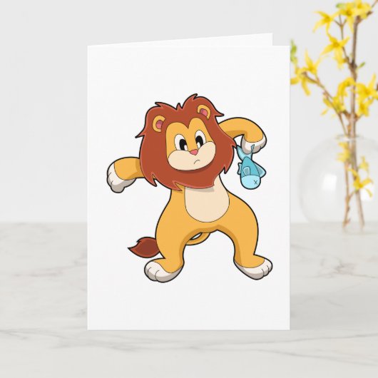 Leeuw met Vis Kaart (Gele Bloem)