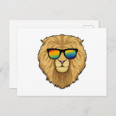 Leeuw met zonnebril briefkaart (Voorkant / Achterkant)