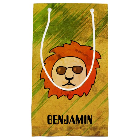 Leeuw met zonnebril Cool Klein Cadeauzakje (Voorkant)