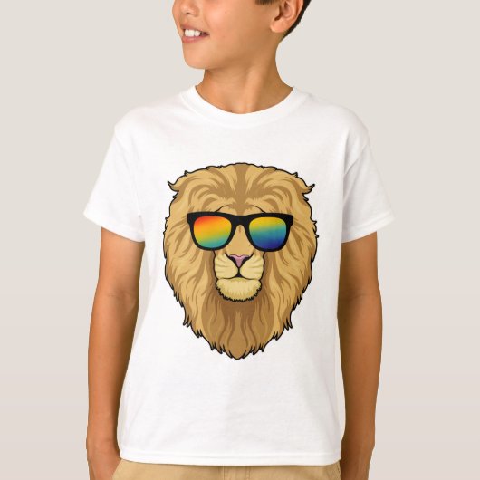 Leeuw met zonnebril t-shirt (Voorkant)