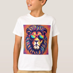 Leeuw met zonnebril t-shirt