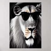 Leeuw met zonnebrillen | AI Art Poster (Voorkant)