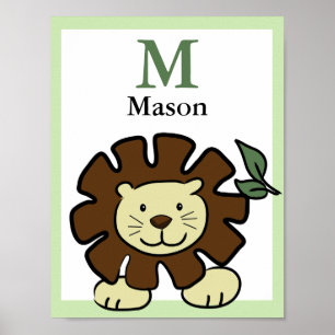 LEEUW NAAM PRINT Baby Dierentuin Dieren