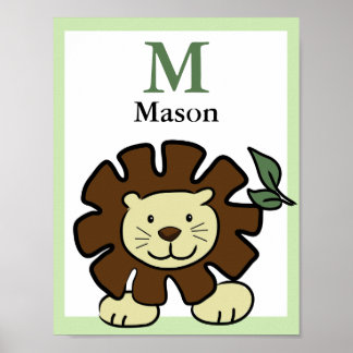 LEEUW NAAM PRINT Baby Dierentuin Dieren
