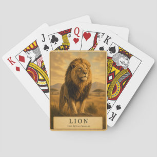 Leeuw Oost-Afrikaanse savanne VINTAGE Pokerkaarten