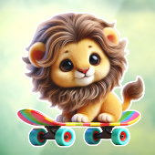 Leeuw op een rol raamsticker (Vel 3)