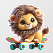 Leeuw op een rol raamsticker (Vel)