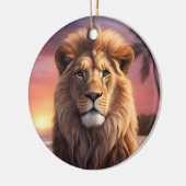 Leeuw op het strand keramisch ornament (Links)