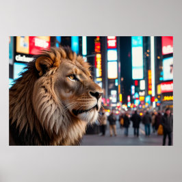 Leeuw op Times Square Poster