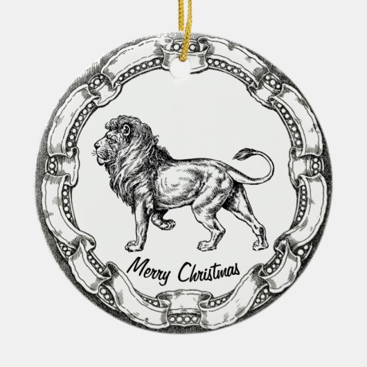  leeuw personaliseren keramisch ornament (Voorkant)