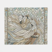 Leeuw Portret Mozaïek Kunst Fleece Deken (Voorkant (Horizontaal))