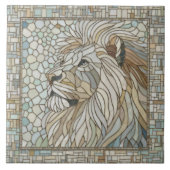 Leeuw Portret Mozaïek Kunst Tegeltje (Voorkant)