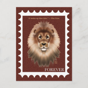 Leeuw Postzegel Postkaarten Feestdagenkaart