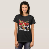 Leeuw Rijden Rode Vrachtwagen Vrolijk Kerstmis X-m T-shirt (Voorkant volledig)
