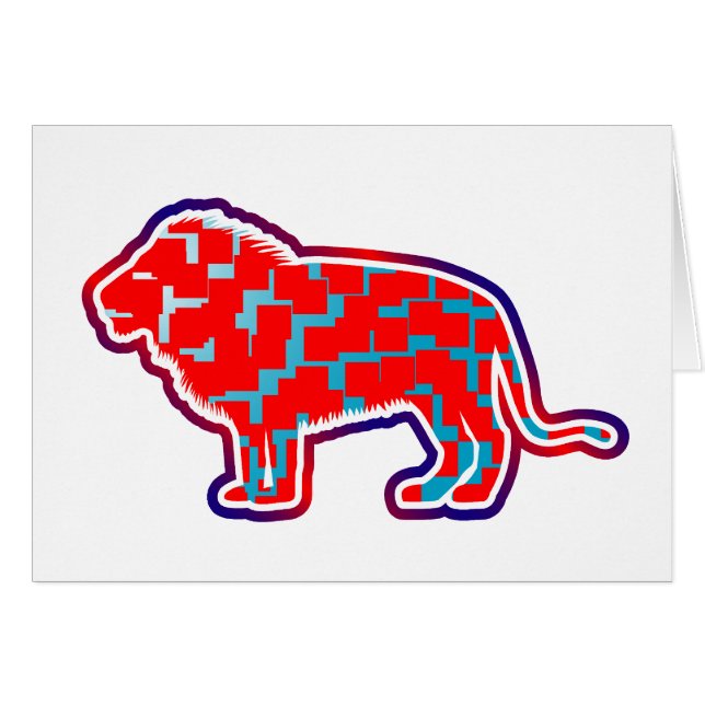 Leeuw (rood patroon) (Voorkant Horizontaal)