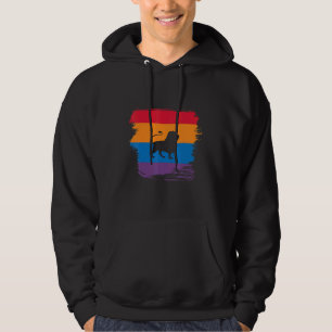 Leeuw Schaduw Silhouet Met Kleurrijke Vlag Hoodie