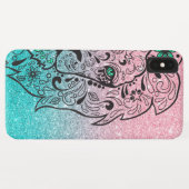 Leeuw schedel glitter ombre Case-Mate iPhone case (Achterkant (horizontaal))