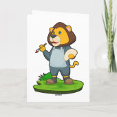 Leeuw schilderen verfkwast kaart (Achterkant)