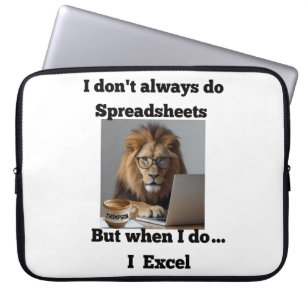 Leeuw spreadsheet kantoortas laptophoes laptop sleeve