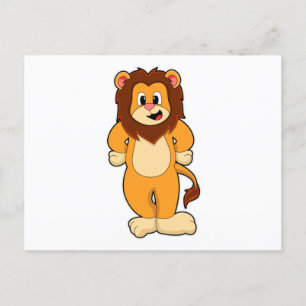 Leeuw staand briefkaart