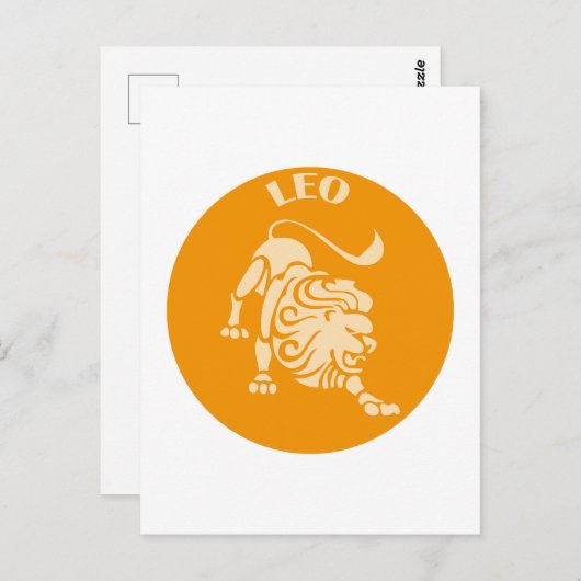 Leeuw, Sterrenbeeld, Horoscoop, Astrologie Briefkaart (Voorkant / Achterkant)