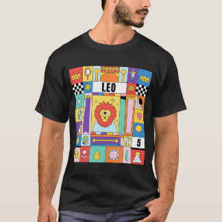 Leeuw Sterrenbeeld Kleurrijke Collage Astrologie V T-shirt