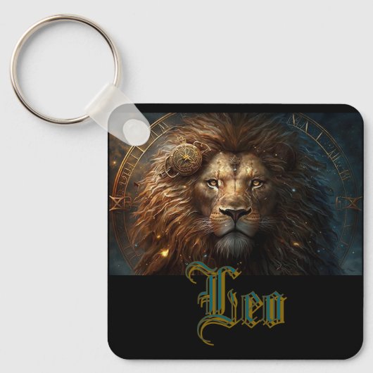 Leeuw Sterrenbeeld Sleutelhanger (Voorkant)