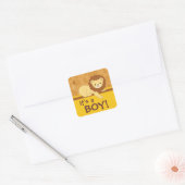 Leeuw sticker "Het is een jongen!" (Envelop)