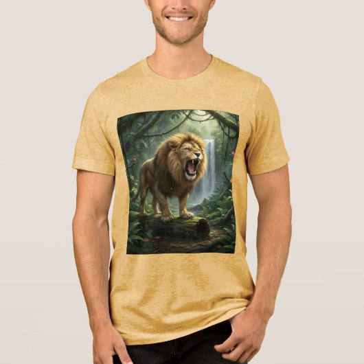 Leeuw  Tri-Blend shirt (Voorkant)