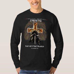 leeuw van Christelijk Spaans joods kruis op B T-shirt