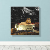 Leeuw van Juda aan de Westerne muur Canvas Afdruk (Insitu (Houten vloer))