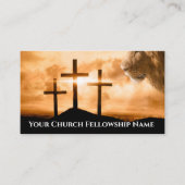 Leeuw van Juda Drie Kruisen Zonsondergang Kerk Pas Visitekaartje (Voorkant)