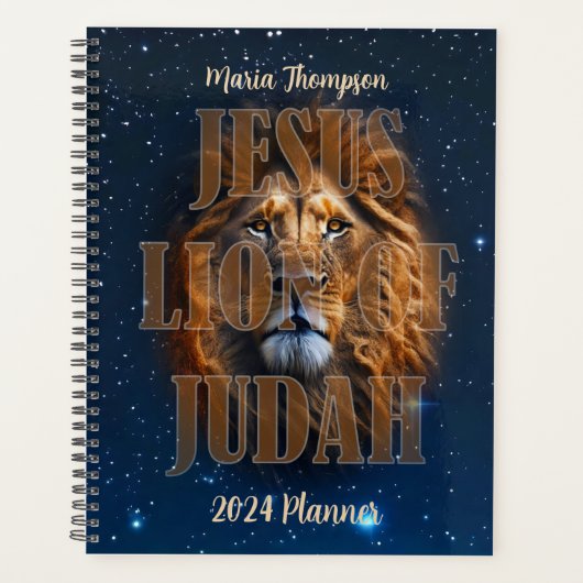 Leeuw van Juda gepersonaliseerde aangepaste tekst Planner (Voorkant)