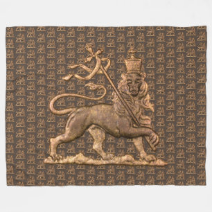 Leeuw van Juda Jah Army INI Haile Selassie Rasta Fleece Deken