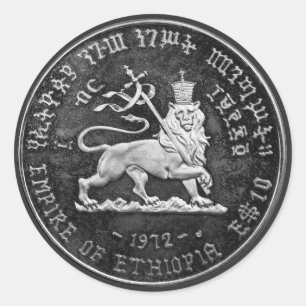 Leeuw van Juda Jah Army INI Haile Selassie Rasta Ronde Sticker