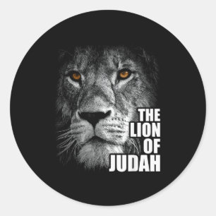 Leeuw Van Juda Jezus Christelijk Geloof Boven Angs Ronde Sticker