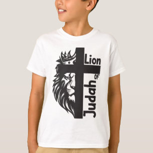 Leeuw van Juda: Stoute Halve Leeuw Halve Kruis Chr T-shirt